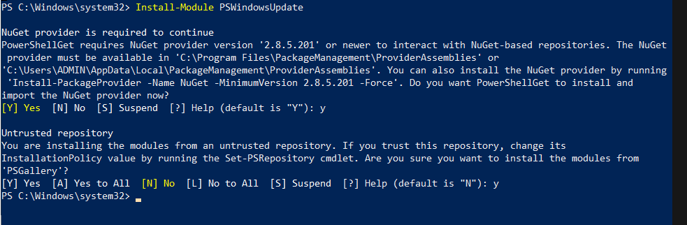 Ngăn chặn cập nhật Windows 10 với PowerShell module Anhienwindowsupdatepatch 0