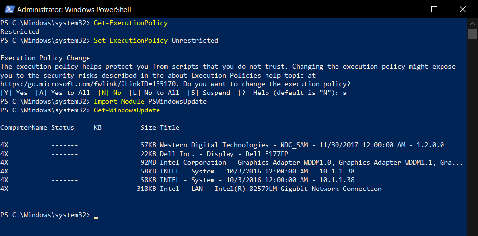 Ngăn chặn cập nhật Windows 10 với PowerShell module Anhienwindowsupdatepatch 3