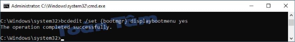 Mở lại phím chức năng F8 vào chế độ khởi động nâng cao trên Windows 10/11 TT Bcdedit Displaybootmenu Only 1
