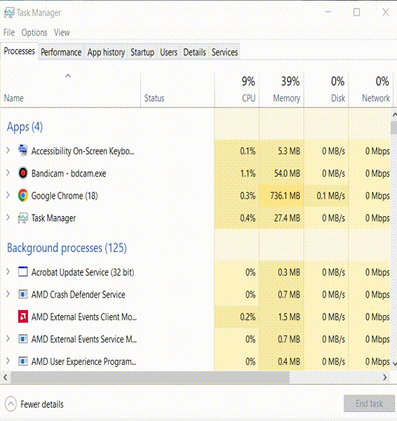 Tạm dừng tính năng tự refresh của Task Manager Refresh566x462